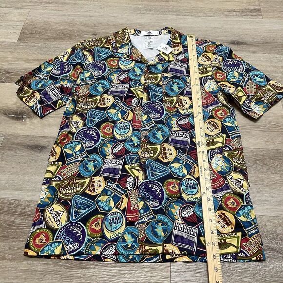 Disney Parks WDW Star Tours Epcot Attraction Patches Button Shirt Size Small NWT - Picture 2 of 9
